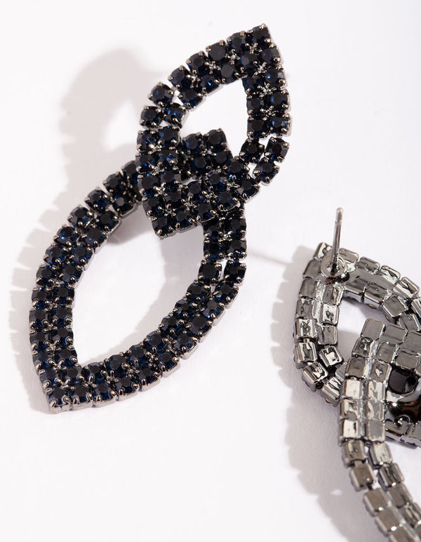 Double Leaf Sapphire Earrings