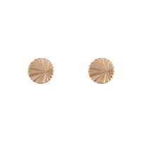 Gold Textured Wheel Stud Earrings - link has visual effect only