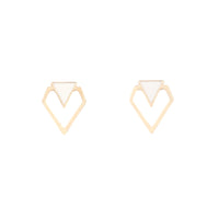 White & Gold Mini Geometric Stud - link has visual effect only