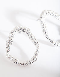 Silver Mini Textured Loop Earrings - link has visual effect only