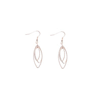 Rose Gold Triple Diamond Cut Navette Drop Earrings - link has visual effect only