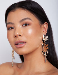 Gold Petal Drop Earrings - link has visual effect only