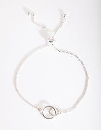 Silver Diamante Linked Bracelet - link has visual effect only