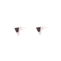 Silver Half Enamel Black Triangle Stud Earrings - link has visual effect only