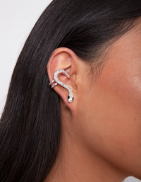 Silver Diamante Snake Cuff Earrings - link has visual effect only