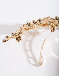 Gold Floral Pearl Hair Barrette - link has visual effect only