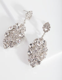 Silver Oval Gem Cluster Earrings - link has visual effect only
