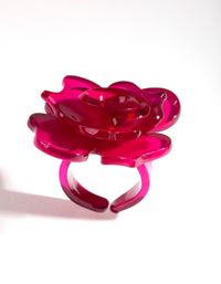Acrylic Pink Flower Ring - link has visual effect only