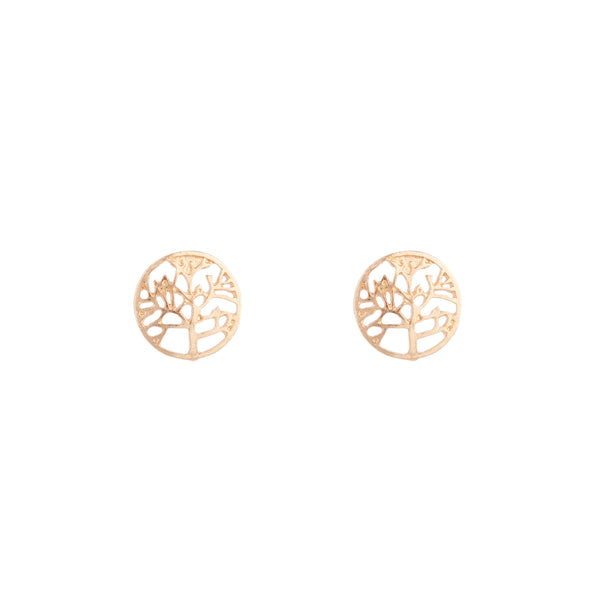 Gold Tree Of Life Stud Earrings