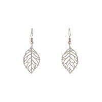Silver Single Leaf Filigree Drop Earrings - link has visual effect only