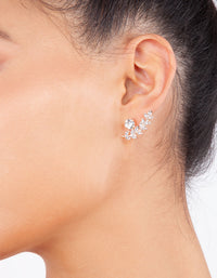 Rose Gold Greek Leaf Jacket Stud Earrings - link has visual effect only