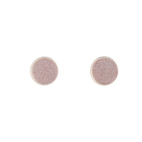 Rose Gold Pink Glitter Inlay Disc Earrings - link has visual effect only
