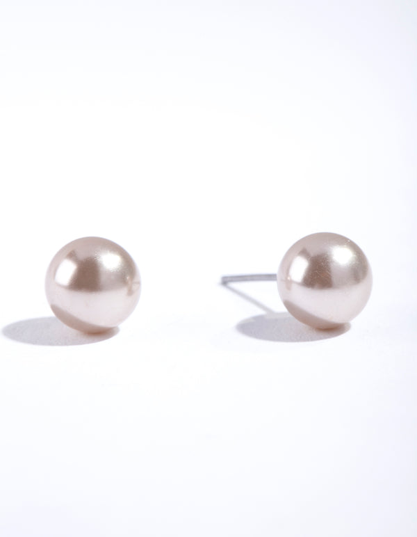 Silver Classic Ball Stud Earrings