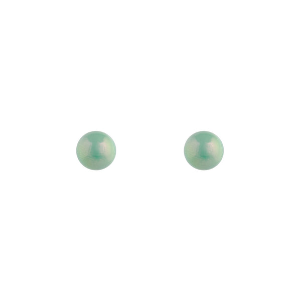 Shiny Green Ball Stud Earrings