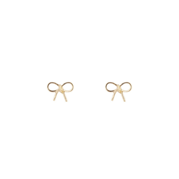 Gold Twist Bow Stud Earrings