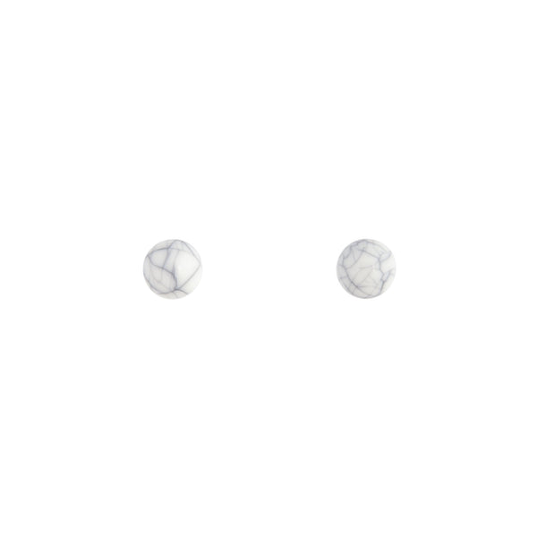 Marble Cracked Ball Stud Earrings