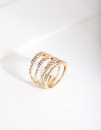 Gold Diamante Zig Zag Ring - link has visual effect only