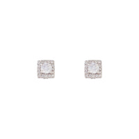 Sterling Silver Cubic Zirconia Square Stud - link has visual effect only