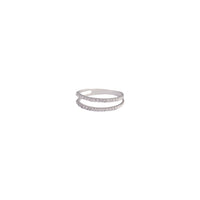 Sterling Silver Double Row Diamante Ring - link has visual effect only