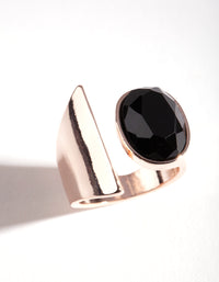 Rose Gold Open Stone Ring - link has visual effect only