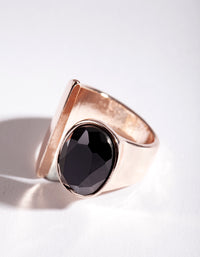 Rose Gold Open Stone Ring - link has visual effect only
