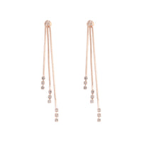 Rose Gold Triangle Diamante Snake Chain Earrings - link has visual effect only
