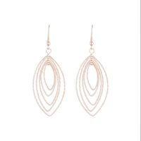 Rose Gold Textured Marquise Drop Earrings - link has visual effect only