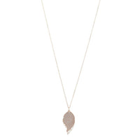 Rose Gold Glitter & Cut Out Leaf Pendant Necklace - link has visual effect only