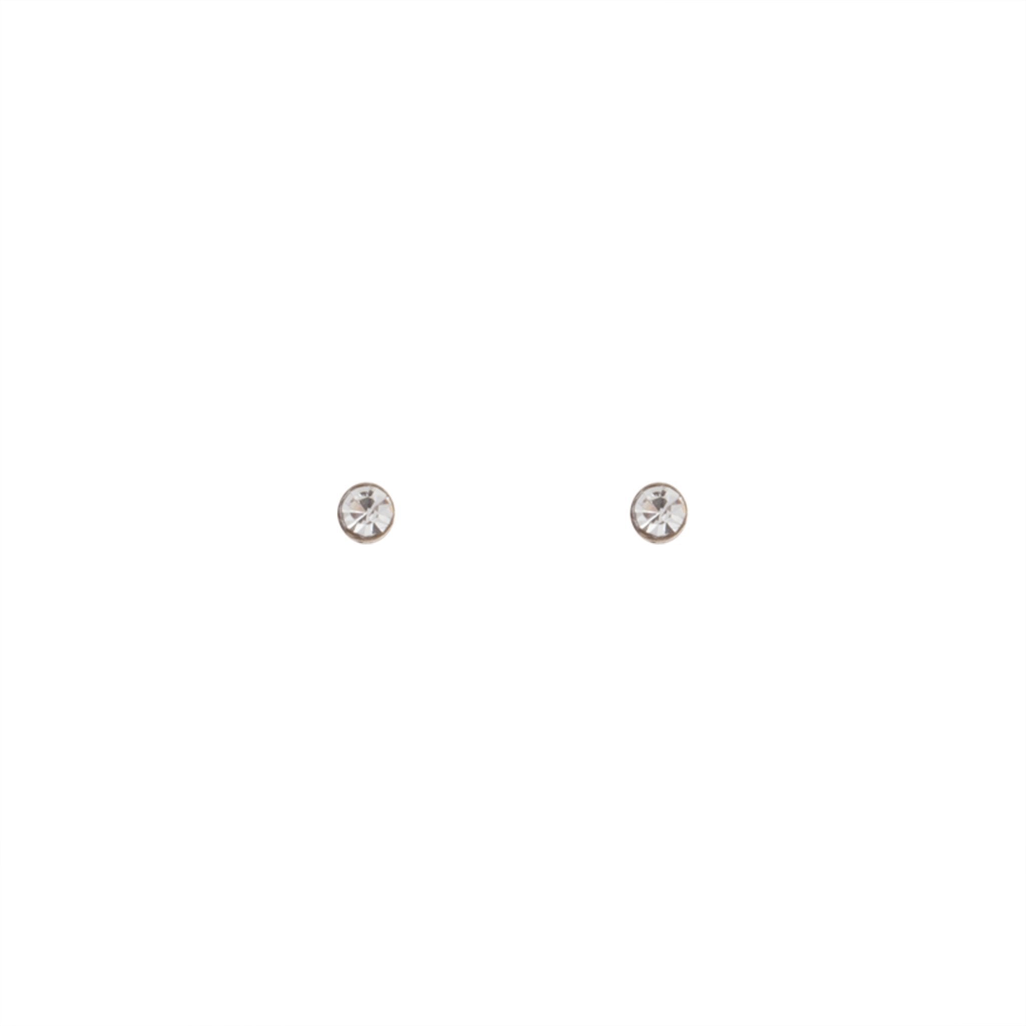 14K Gold Tiny Stud Earrings Cartilage CZ White Sapphire Earrings  AMYO  Jewelry