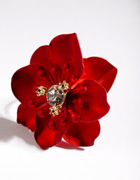 Coated Metal Art Deco 3D Flower Ring - link has visual effect only