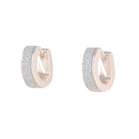 Rose Gold Small Wide Glitter Huggie Hoop Earrings - link has visual effect only