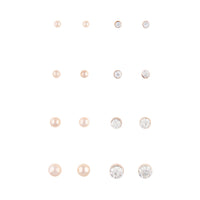 Rose Gold Graduating Ball & Diamante 8-Pack Stud Earring - link has visual effect only