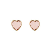 Pink Gold Acrylic Heart Stud Earrings - link has visual effect only