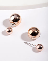 Rose Gold Polished Jacket Earrings - link has visual effect only