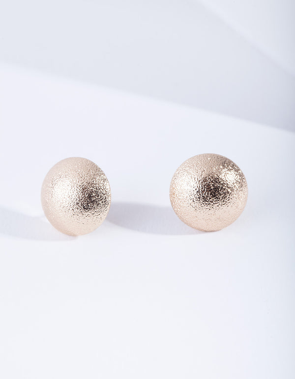 Gold Sparkle Button Earrings