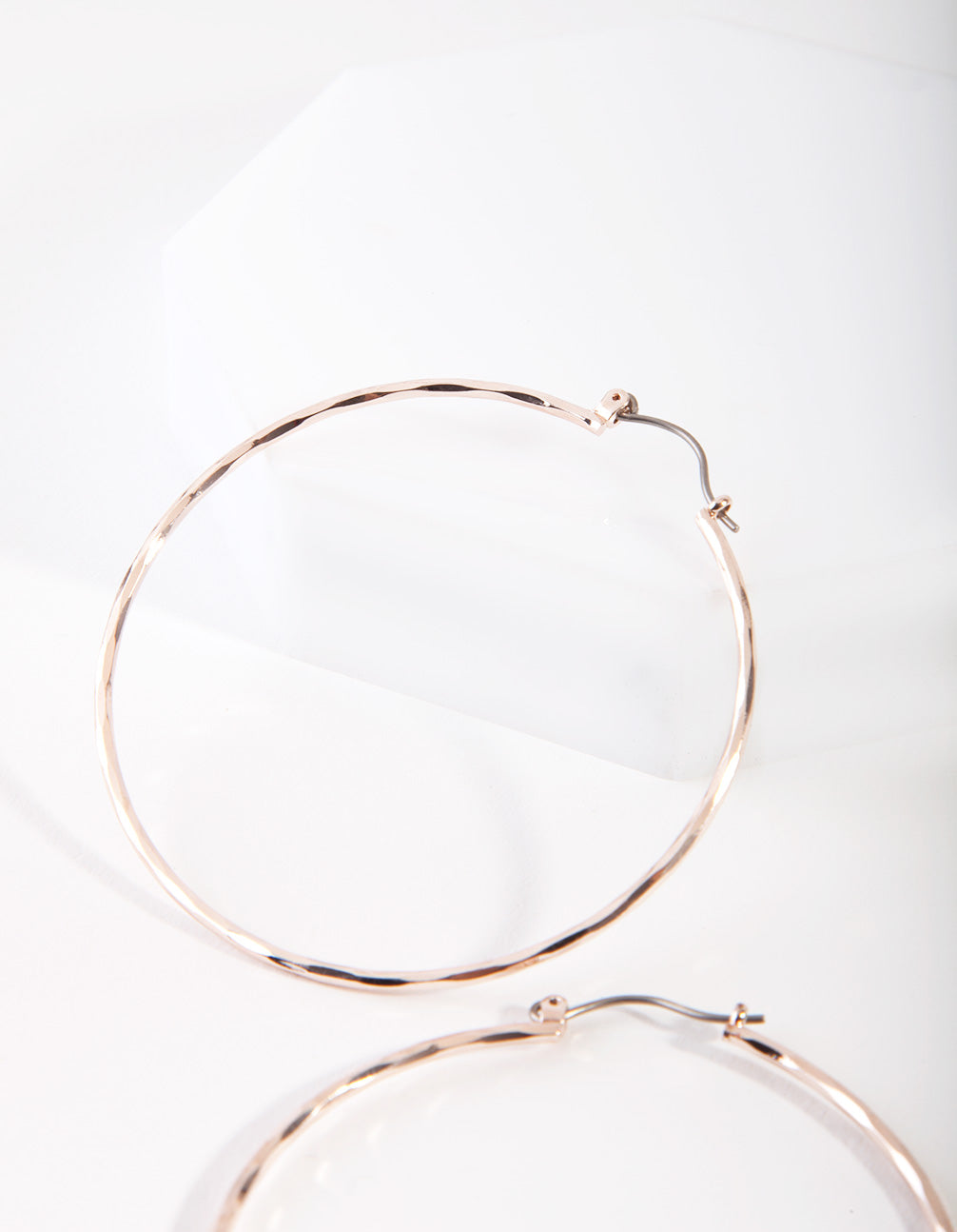 Rose Gold Textured Hoop Earrings