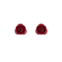 Single Red Rose Stud Earrings - link has visual effect only