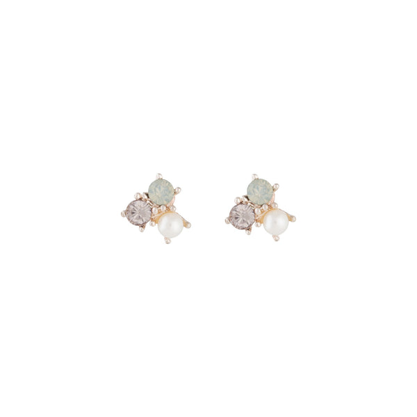 Rose Gold Pearl Tiny Cluster Earrings