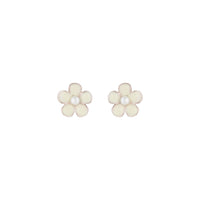Flower Daisy White Stud Earrings - link has visual effect only