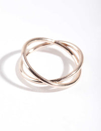 Rose Gold Cross Over Ring - link has visual effect only