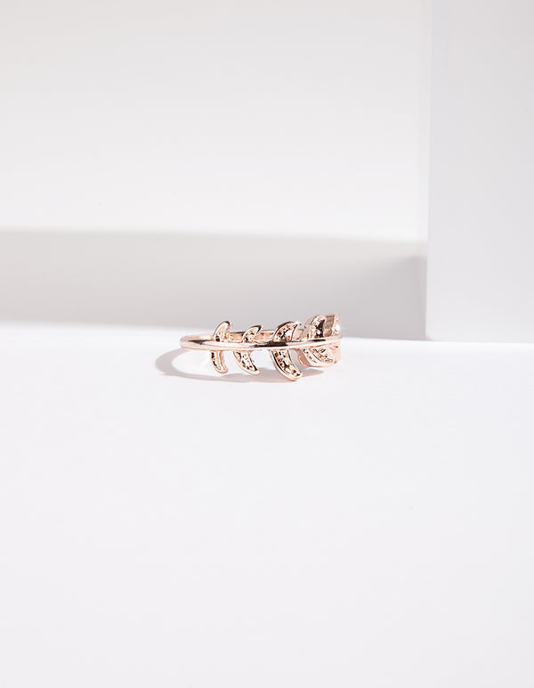 Rose Gold Leaf Band Ring