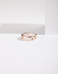 Rose Gold Heart Band Ring - link has visual effect only