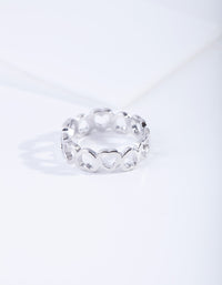 Rhodium Multi Heart Ring - link has visual effect only