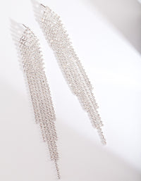 Silver Diamante Long Earrings - link has visual effect only