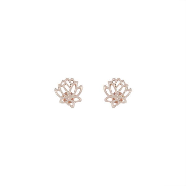 Rose Gold Open Lotus Earrings
