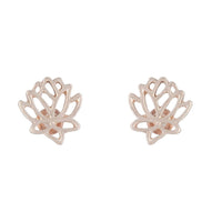 Rose Gold Open Lotus Earrings - link has visual effect only