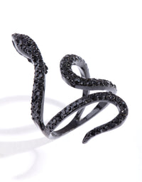 Black Diamante Snake Ring - link has visual effect only