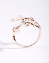 Rose Gold Leaf Double Band Ring - link has visual effect only