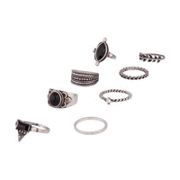 Rhodium Bohemian Twist Ring 8-Pack - link has visual effect only