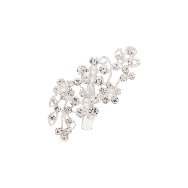 Silver Diamante & Pearl Crystal Clip